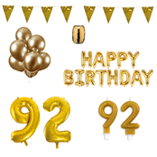 92 jaar Verjaardag Versiering Pakket Goud