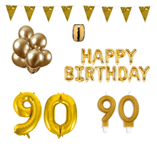 90 jaar Verjaardag Versiering Pakket Goud