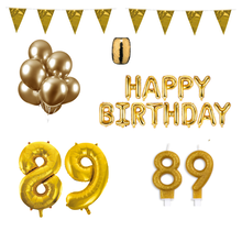 89 jaar Verjaardag Versiering Pakket Goud