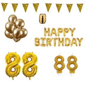88 jaar Verjaardag Versiering Pakket Goud