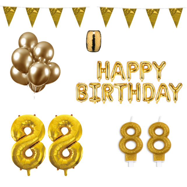 88 jaar Verjaardag Versiering Pakket Goud