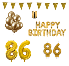 86 jaar Verjaardag Versiering Pakket Goud