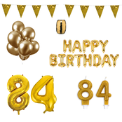 84 jaar Verjaardag Versiering Pakket Goud 84 jaar Verjaardag Versiering Pakket Goud