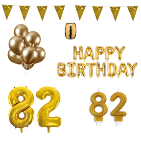 82 jaar Verjaardag Versiering Pakket Goud