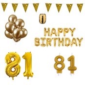 81 jaar Verjaardag Versiering Pakket Goud 81 jaar Verjaardag Versiering Pakket Goud