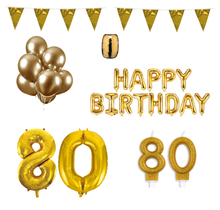 80 jaar Verjaardag Versiering Pakket Goud