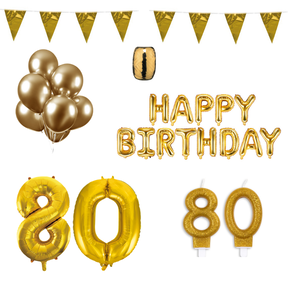 80 jaar Verjaardag Versiering Pakket Goud