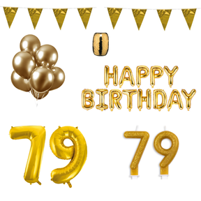 79 jaar Verjaardag Versiering Pakket Goud