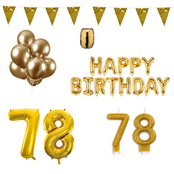 78 jaar Verjaardag Versiering Pakket Goud
