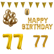 77 jaar Verjaardag Versiering Pakket Goud