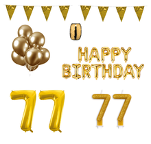 77 jaar Verjaardag Versiering Pakket Goud