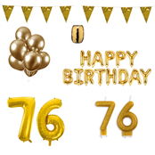 76 jaar Verjaardag Versiering Pakket Goud
