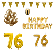 76 jaar Verjaardag Versiering Pakket Goud