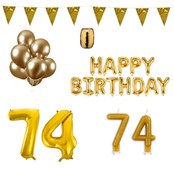 74 jaar Verjaardag Versiering Pakket Goud