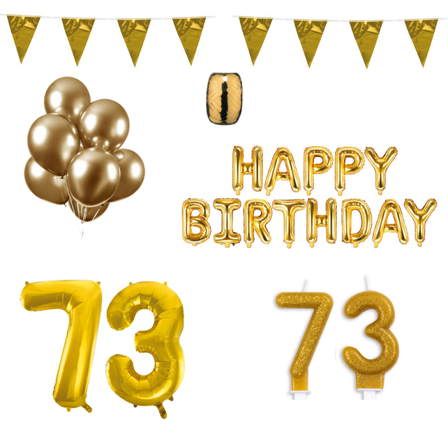 73 jaar Verjaardag Versiering Pakket Goud