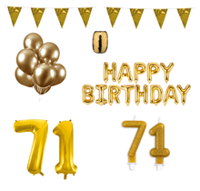 71 jaar Verjaardag Versiering Pakket Goud