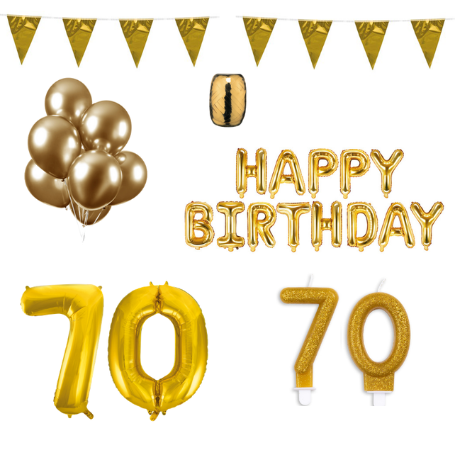 70 jaar Verjaardag Versiering Pakket Goud