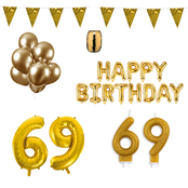 69 jaar Verjaardag Versiering Pakket Goud