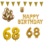 68 jaar Verjaardag Versiering Pakket Goud