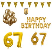 67 jaar Verjaardag Versiering Pakket Goud