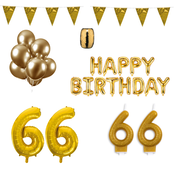 66 jaar Verjaardag Versiering Pakket Goud