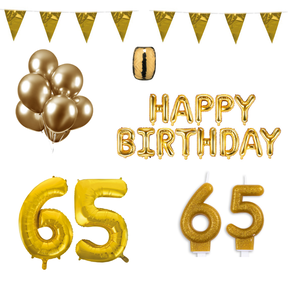 65 jaar Verjaardag Versiering Pakket Goud