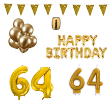64 jaar Verjaardag Versiering Pakket Goud
