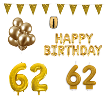 62 jaar Verjaardag Versiering Pakket Goud
