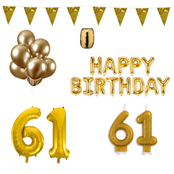61 jaar Verjaardag Versiering Pakket Goud