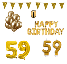 59 jaar Verjaardag Versiering Pakket Goud