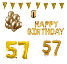 57 jaar Verjaardag Versiering Pakket Goud