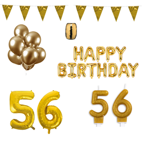 56 jaar Verjaardag Versiering Pakket Goud