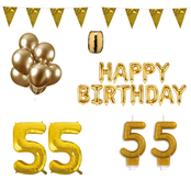 55 jaar Verjaardag Versiering Pakket Goud