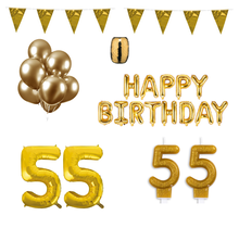 55 jaar Verjaardag Versiering Pakket Goud