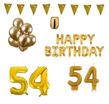 54 jaar Verjaardag Versiering Pakket Goud