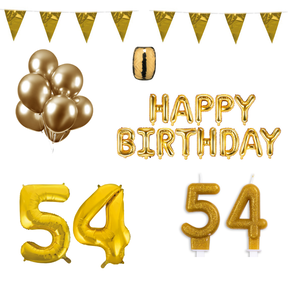 54 jaar Verjaardag Versiering Pakket Goud