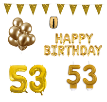 53 jaar Verjaardag Versiering Pakket Goud