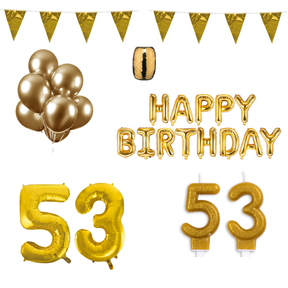 53 jaar Verjaardag Versiering Pakket Goud