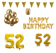 52 jaar Verjaardag Versiering Pakket Goud