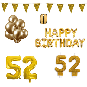 52 jaar Verjaardag Versiering Pakket Goud