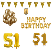 51 jaar Verjaardag Versiering Pakket Goud