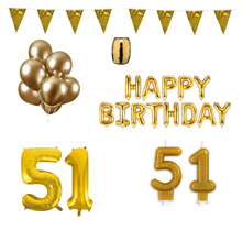 51 jaar Verjaardag Versiering Pakket Goud