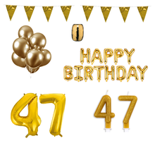 47 jaar Verjaardag Versiering Pakket Goud