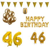 46 jaar Verjaardag Versiering Pakket Goud 46 jaar Verjaardag Versiering Pakket Goud