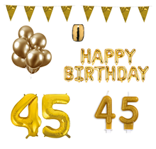 45 jaar Verjaardag Versiering Pakket Goud