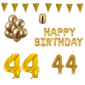 44 jaar Verjaardag Versiering Pakket Goud