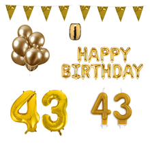 43 jaar Verjaardag Versiering Pakket Goud