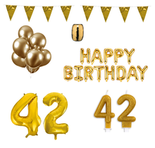 42 jaar Verjaardag Versiering Pakket Goud