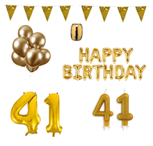 41 jaar Verjaardag Versiering Pakket Goud