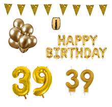 39 jaar Verjaardag Versiering Pakket Goud